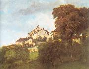 Courbet, Gustave The Houses of the Chateau D Ornans oil painting reproduction
